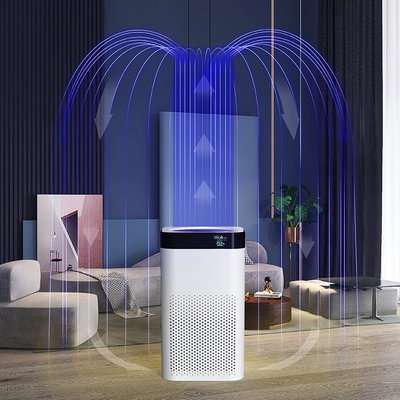카키색 OEM 순수한 휴대용 공기 정화기 자외선 HEPA 20m2 지적 책상 공기 정화 필터
