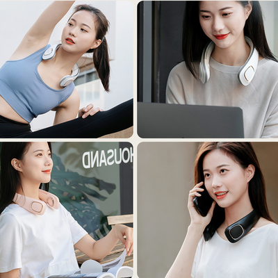 여름 동안 잎이 없는 작은 가지고 다닐 수 있는 USB 선풍기 재충전이 가능한 2000mAh 날이 없는 목 냉각기
