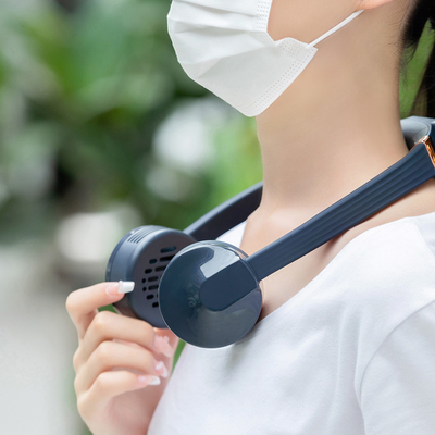 착용할 수 있는 잎이 없는 매달리는 에어컨 목 선풍기를 고발하는 작은 선풍기 Usb를 만곡시키세요