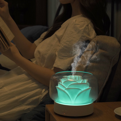 400대 밀리람베르트 7 화려한 LED 철야등 정유 확산기 아로마 확산기 꽃 디자인 아로마테라피 확산기